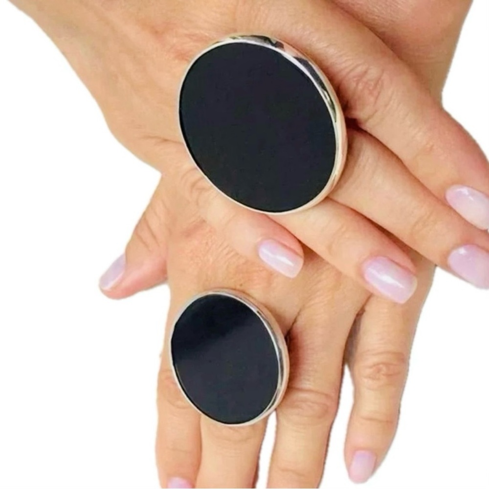 8.5 9 9.5 Handmade Ring Black Onyx Solid 925 Sterling Silver Gemstone Fine Art